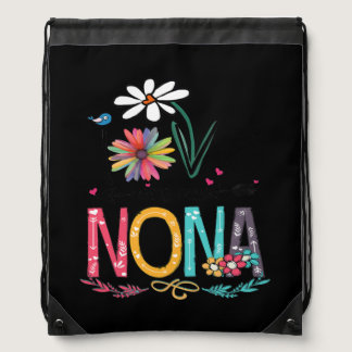 I Love Being Called Nonna Sunflower Shirt  Drawstring Bag