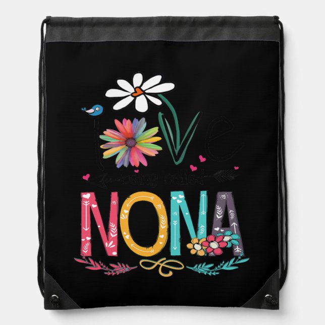 I Love Being Called Nonna Sunflower Shirt  Drawstring Bag (Front)