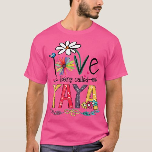 I Love Being Called Yaya Sunflower Mothers Day  T_Shirt