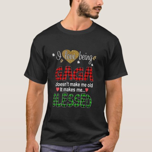 I Love Being Gaga Christmas Red Caro T_Shirt