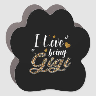 I Love Being Gigi Leopard Plaid Mors Day Car Magnet