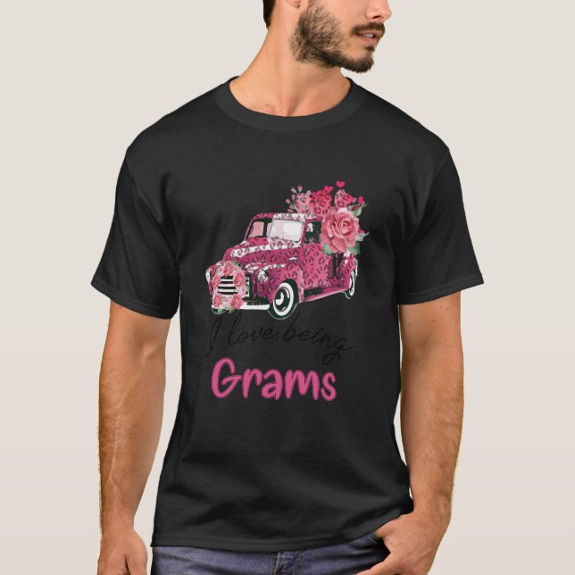I Love Being Grams K Truck Flower T-Shirt (Front)