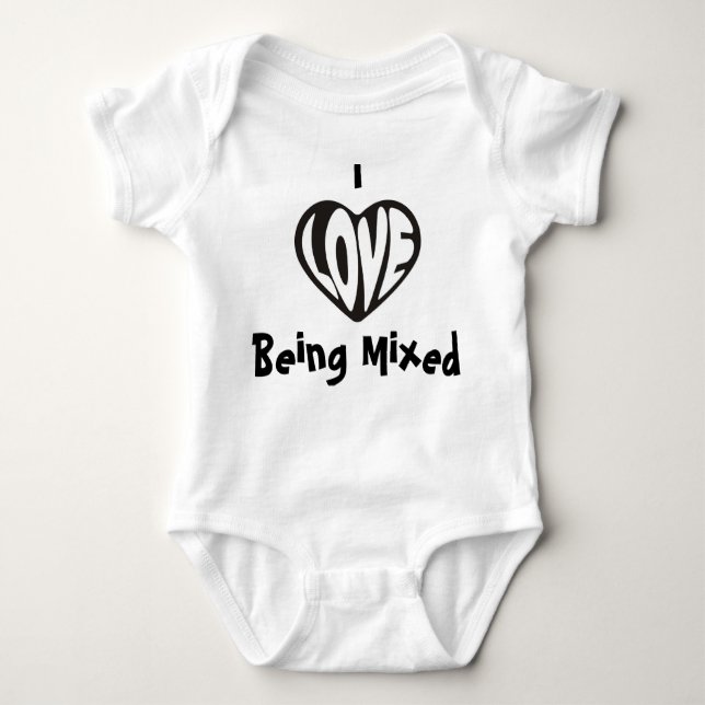 I love Being Mixed Baby Vest Bodysuit (Front)