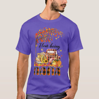 I Love Being Nana Pumpkin Truck Autumn Fall Thanks T-Shirt