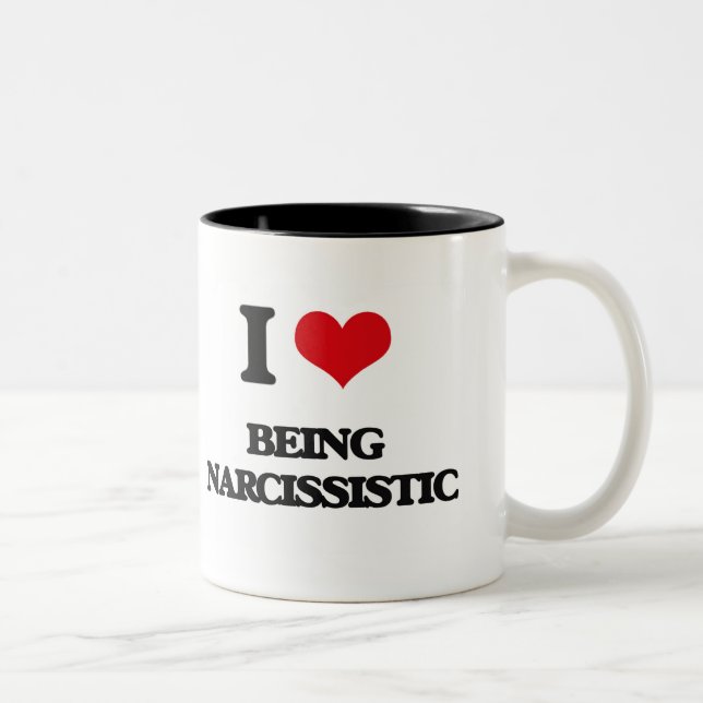 I Love Being Narcissistic Two-Tone Coffee Mug (Right)