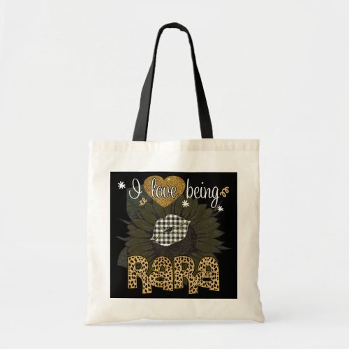 I Love Being Rara Sunflower Leopard Mothers Day  Tote Bag
