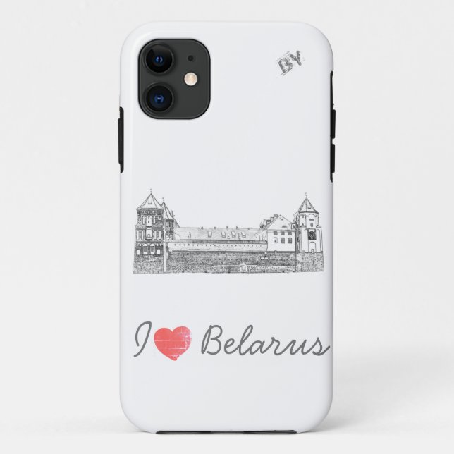 I Love Belarus Mir Castle Architecture Мирский Case-Mate iPhone Case (Back)