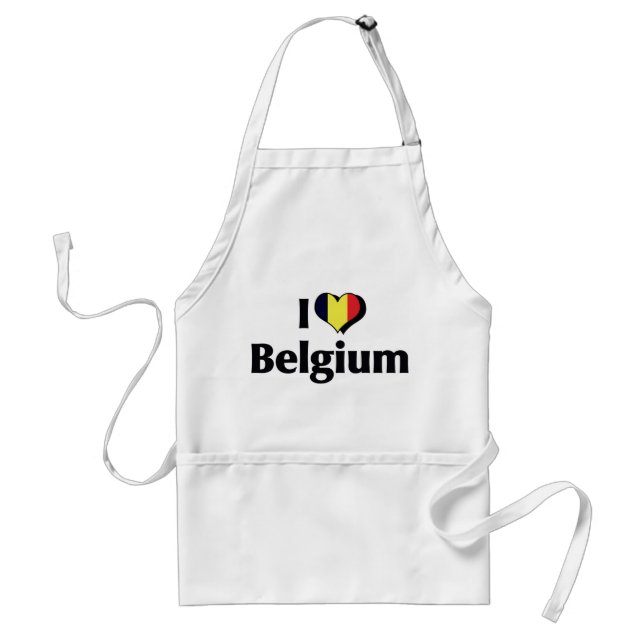 I Love Belgium Flag Adult Apron (Front)