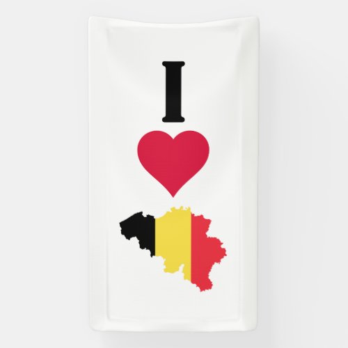 I Love Belgium Vertical I Heart Country Flag Map Banner
