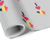 I Love Belgium Vertical I Heart Country Flag Map Wrapping Paper (Roll Corner)