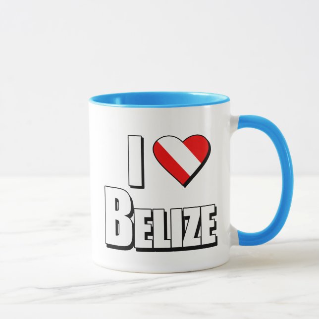 I Love Belize Diving Mug (Right)