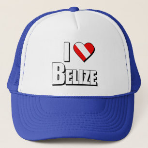 I Love Belize Diving Trucker Hat