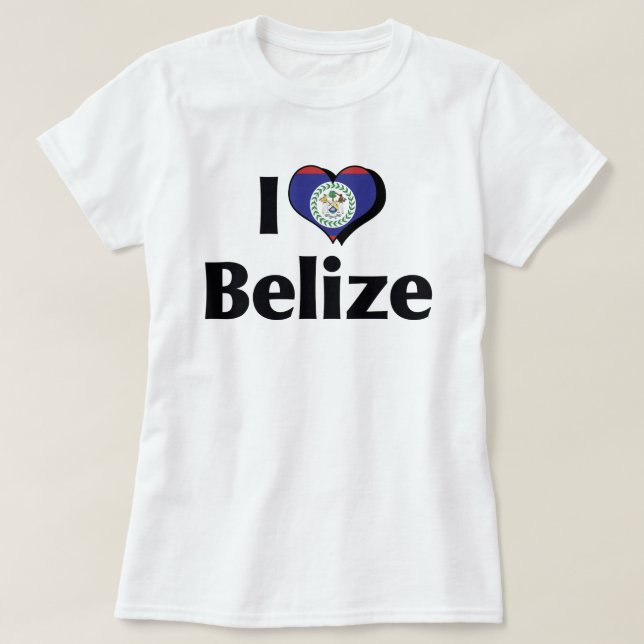 I Love Belize Flag T-Shirt (Design Front)