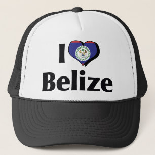 I Love Belize Flag Trucker Hat