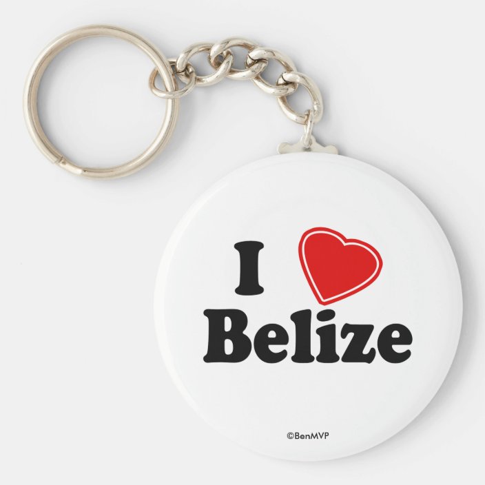 I Love Belize Key Chain