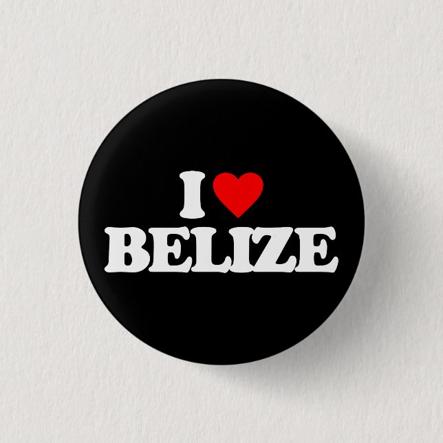 I LOVE BELIZE PINBACK BUTTON (Front)