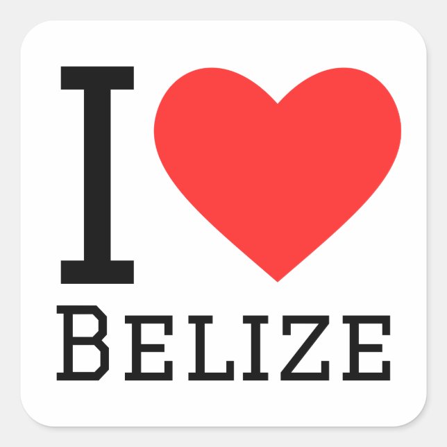 I love belize square sticker (Front)