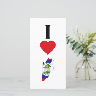 I Love Belize Vertical I Heart Country Flag Map Card