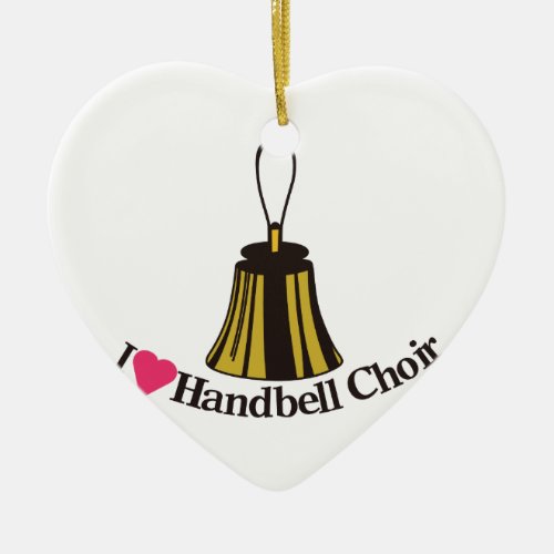 I Love bell Choir Ceramic Ornament