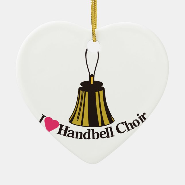 I Love bell Choir Ceramic Ornament (Front)