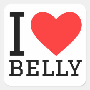 I love belly square sticker