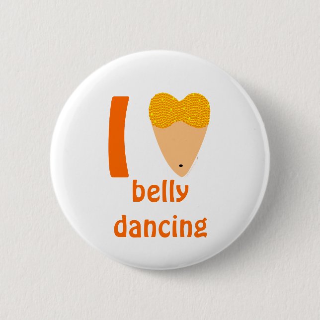 I Love Bellydancing Dancer Torso (I Heart) Pinback Button (Front)