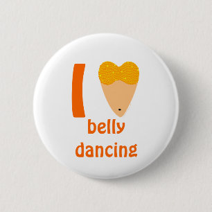I Love Bellydancing Dancer Torso (I Heart) Pinback Button