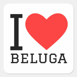 I love beluga square sticker