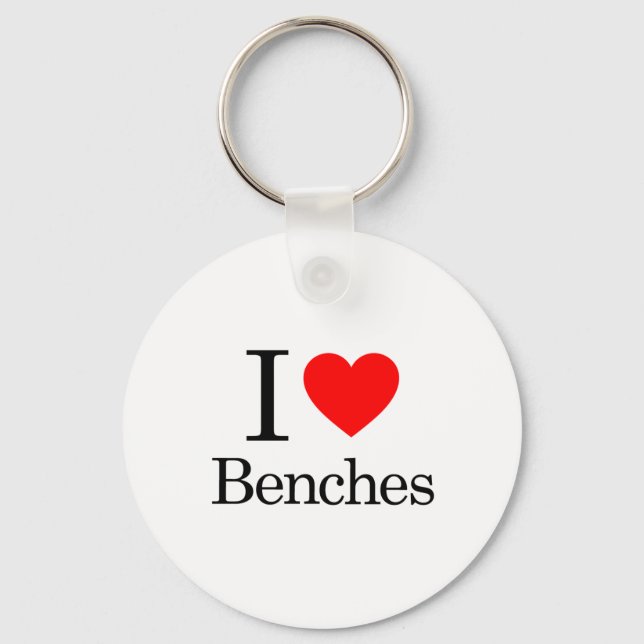 I Love Benches Keychain (Front)