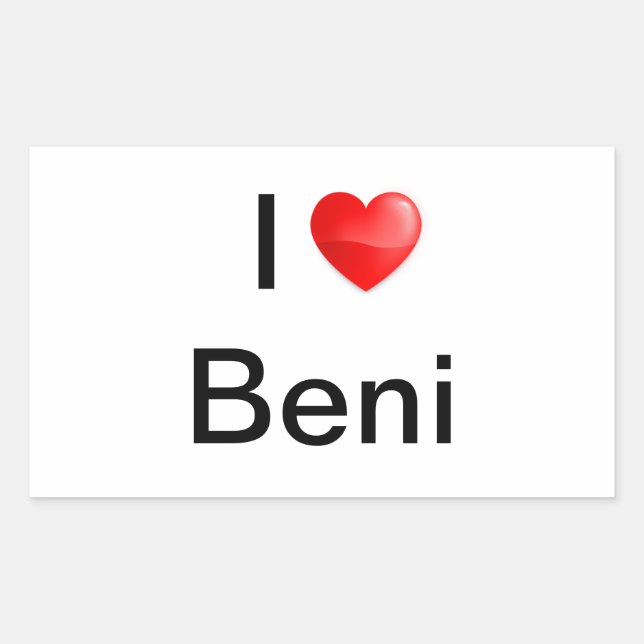 I love Beni Rectangular Sticker (Front)