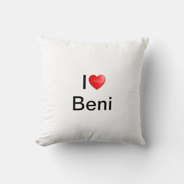 I love Beni Throw Pillow (Front)