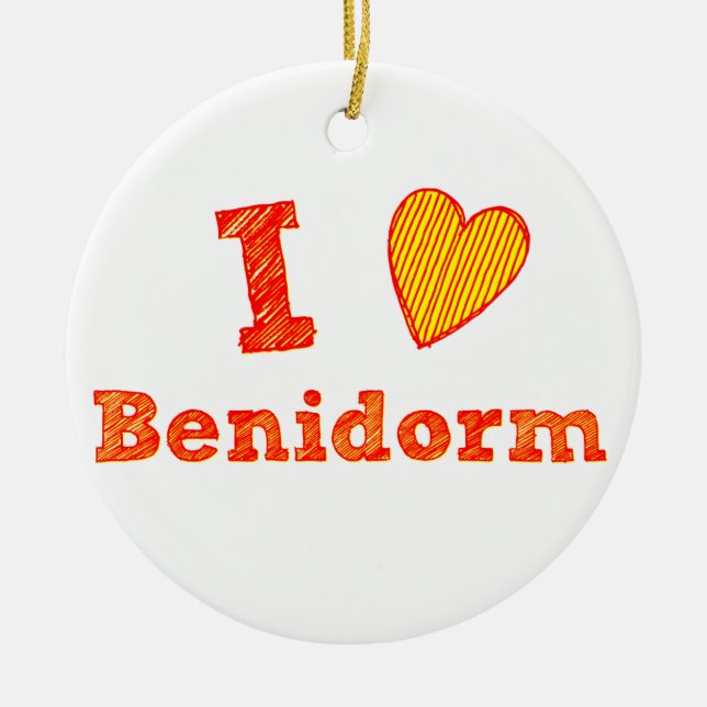 I Love Benidorm Ceramic Ornament (Front)
