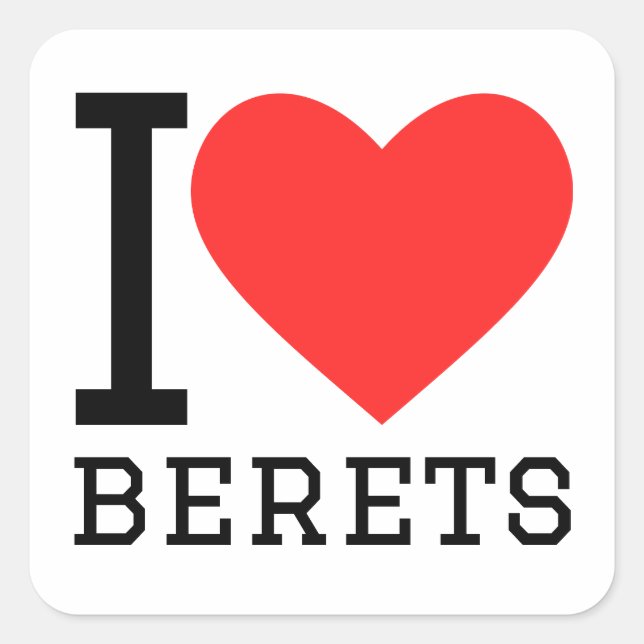 I love berets square sticker (Front)
