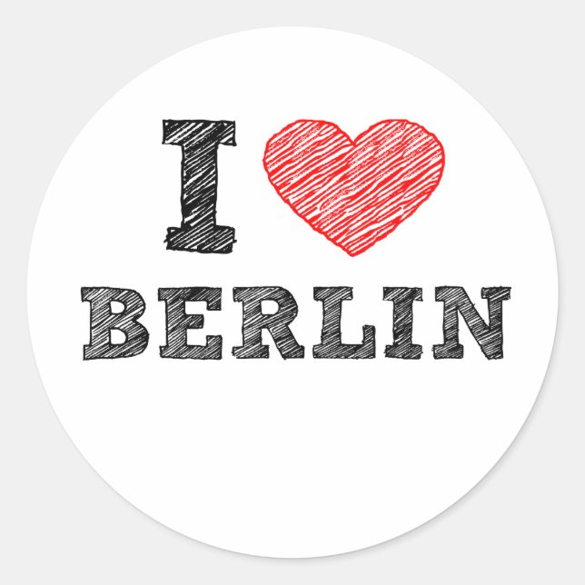 I Love Berlin Classic Round Sticker (Front)
