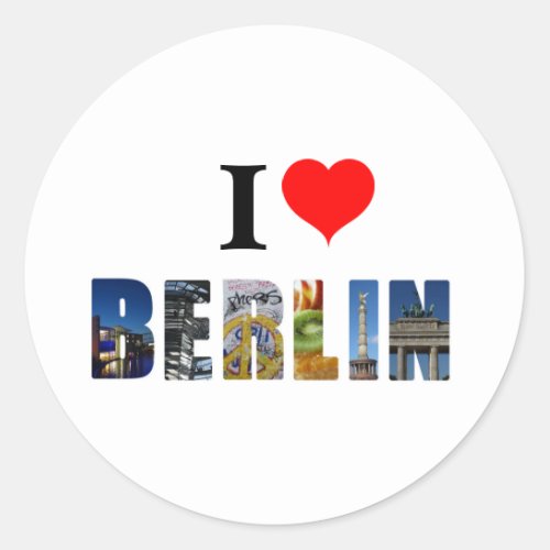 I Love Berlin Germany Travel City Photo Classic Round Sticker