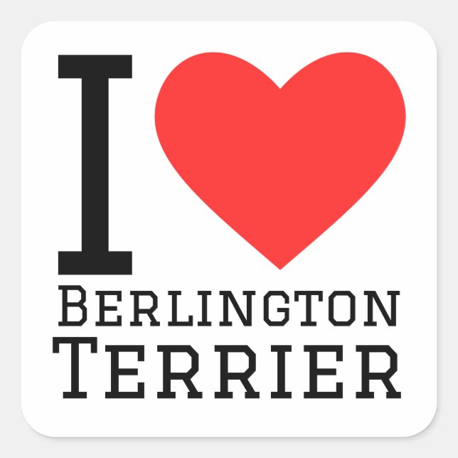 I love Berlington terrier Square Sticker (Front)
