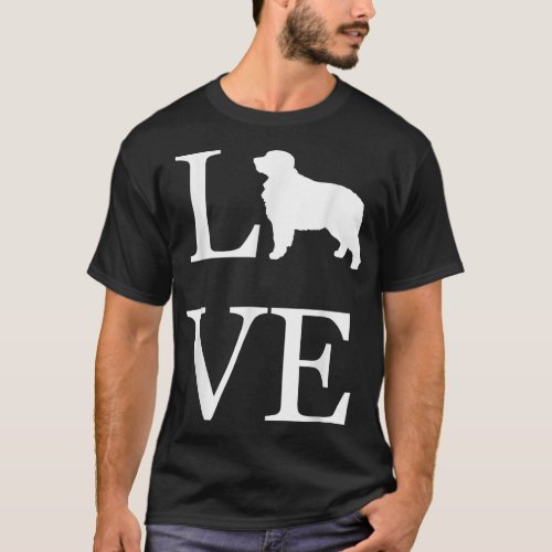 I Love Bernese Mountain Dog Lover White Graphic Pe T_Shirt