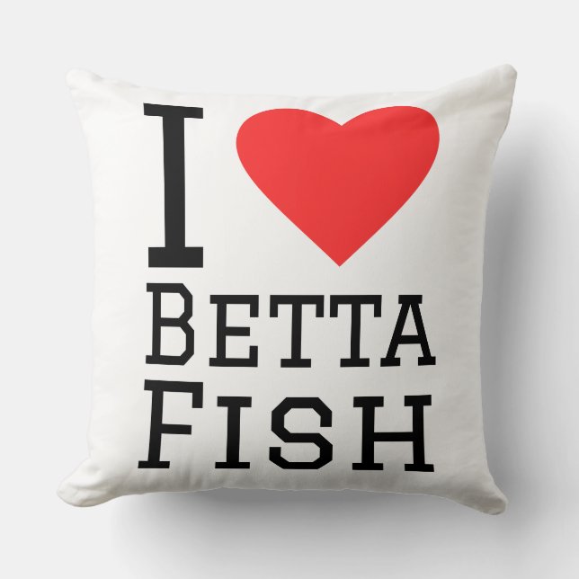 I love betta fish throw pillow (Front)