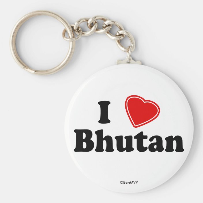 I Love Bhutan Keychain
