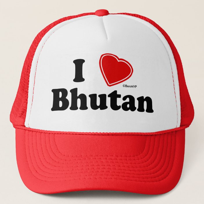 I Love Bhutan Mesh Hat