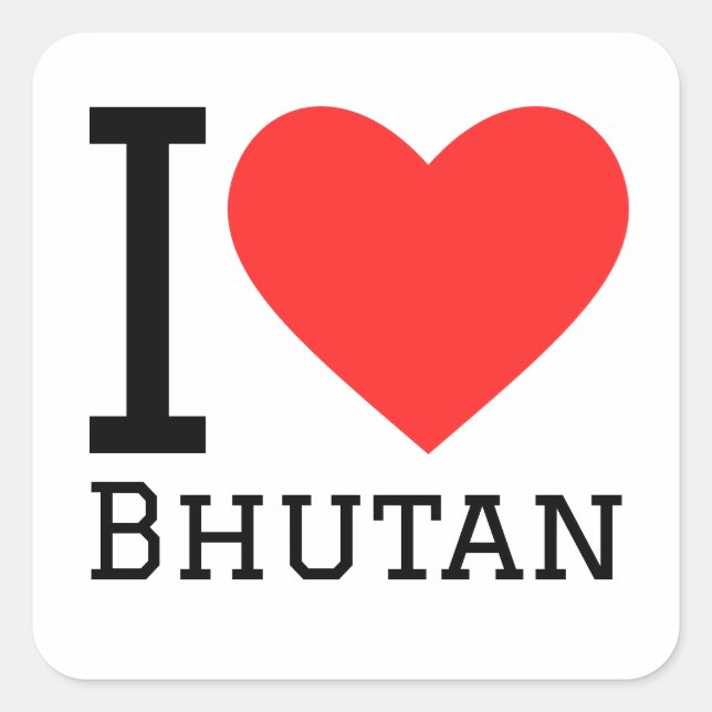 I love Bhutan  Square Sticker (Front)