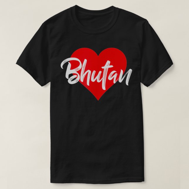 I Love Bhutan Tshirt Bhutanese Lover Gift For Wome (Design Front)