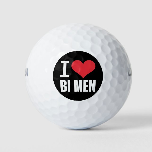 I Love Bi Me Bisexual Men Bi Pride Bisexual Pride Golf Balls (Front)