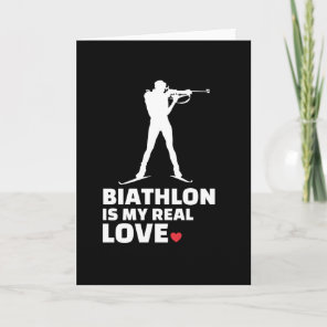 I love biathlon Stylish biathlon silhouette Card