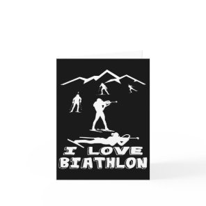 I Love Biathlon Winter Sports Ski Sport Biathlete  Card