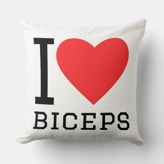 I love biceps throw pillow (Front)