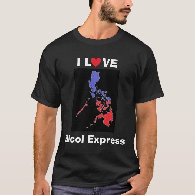 I Love Bicol Express Basic Dark Shirt (Front)