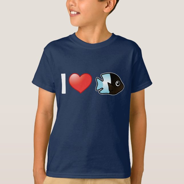 I Love Bicolor Damselfish T-Shirt (Front)