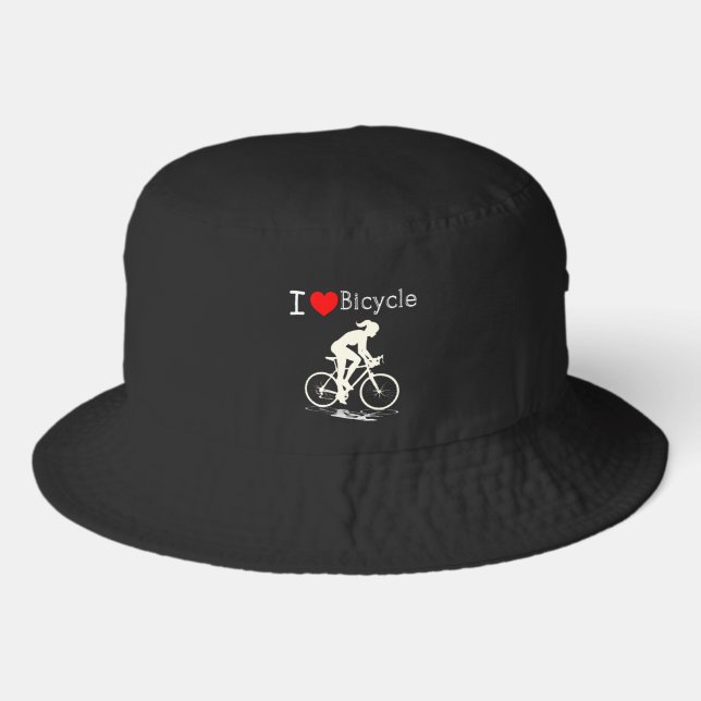 I Love Bicycle Bucket Hat (Front)