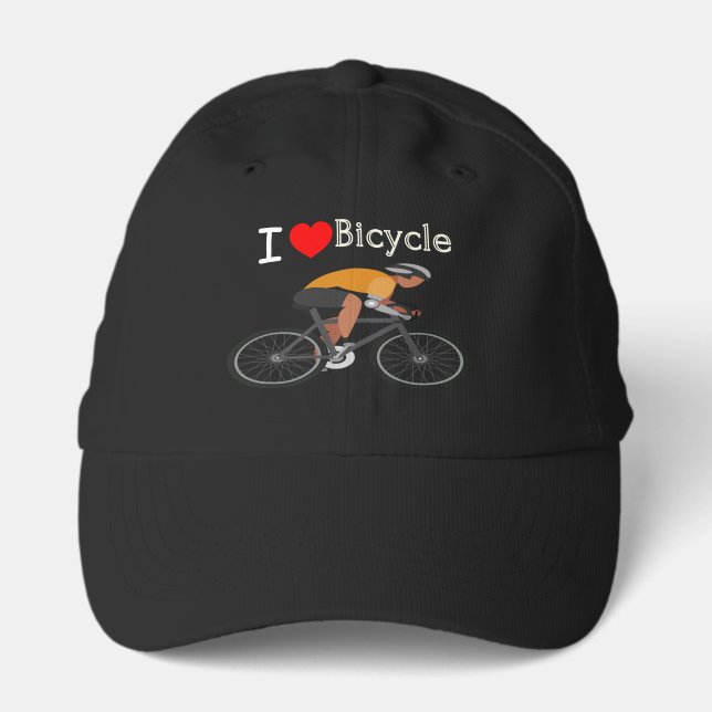 I Love Bicycle Performance Cap (Front)